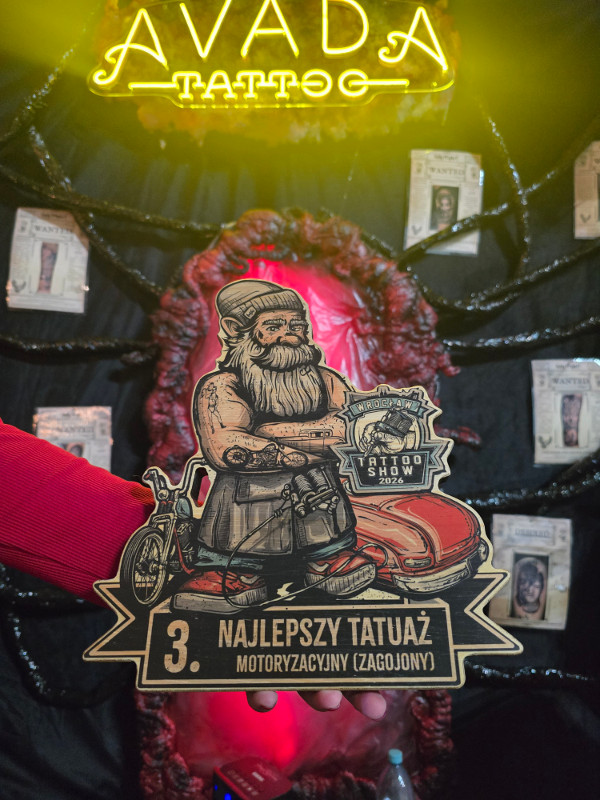 Nagrodzona praca kursantki Avada Tattoo